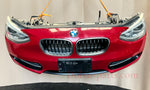 قم بتحميل الصورة إلى عارض الصور، BMW F20 2012 116i RED COMPLETE NOSE CUT WITH FRONT BUMPER HEADLIGHTS GRILLE OEM USED