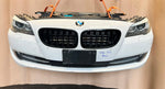 قم بتحميل الصورة إلى عارض الصور، BMW F10 2011 530i WHITE COMPLETE NOSE CUT FRONT BUMPER XENON DYNAMIC HEADLIGHTS GRILLE OEM USED