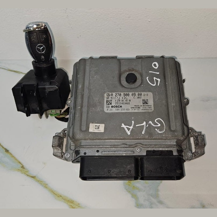Mercedes W246 ECU Engine Control Module Ignition Key Switch Set A270 9000900 OEM