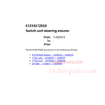 Load image into Gallery viewer, 6131 9472550- F44 ,G12, G11, G38 Switch unit steering column