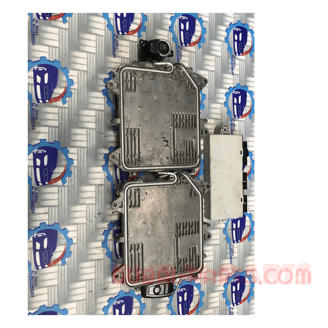 مجموعة وحدة التحكم الإلكترونية (ECU) لسيارة BMW 750i موديل 2015، محرك N63 F02، رقم القطعة 8637031 7649828، منتج أصلي مستعمل