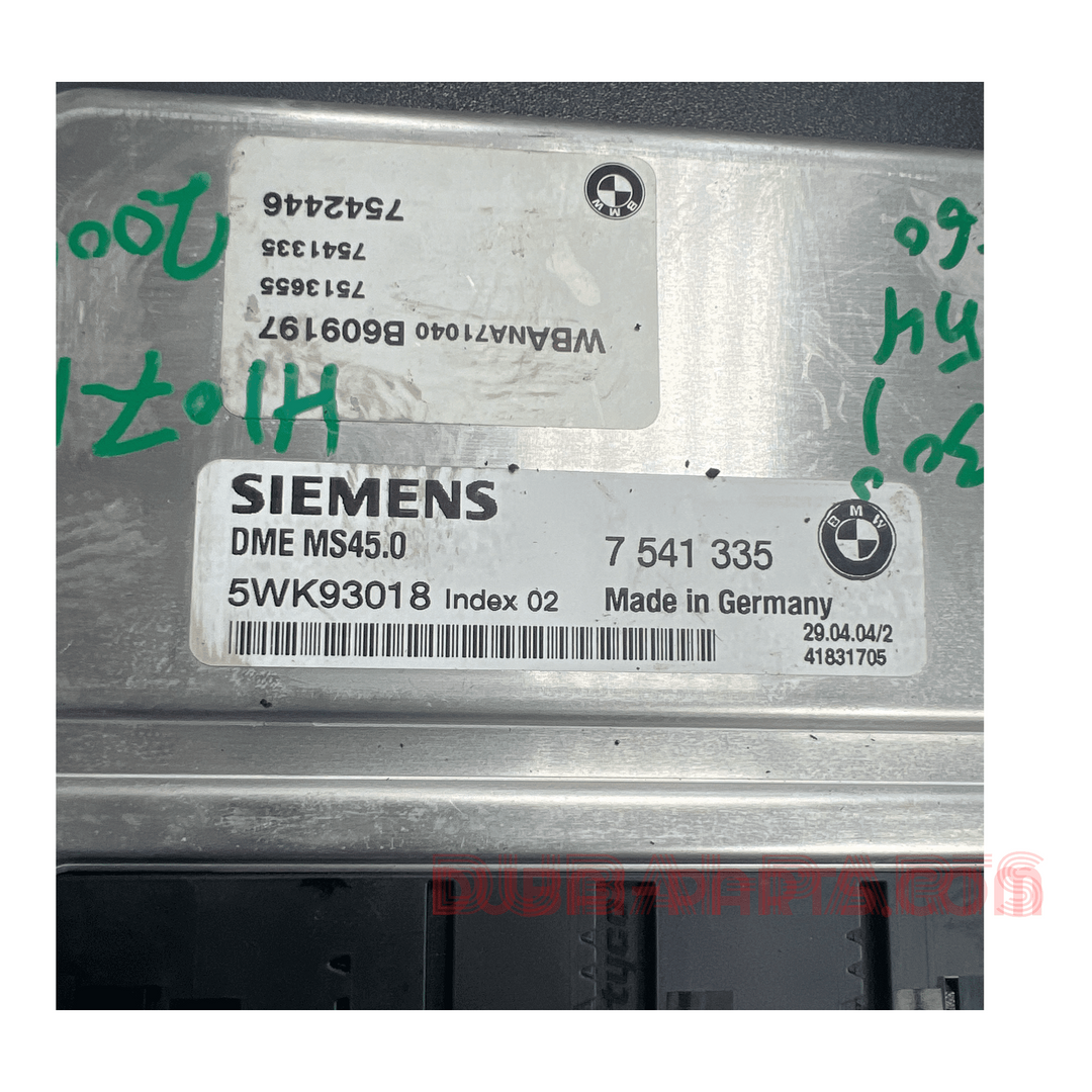 BMW 530i M54 E60 MS45.0 ENGINE CONTROL ECU KIT 7541335 Genuine Product used