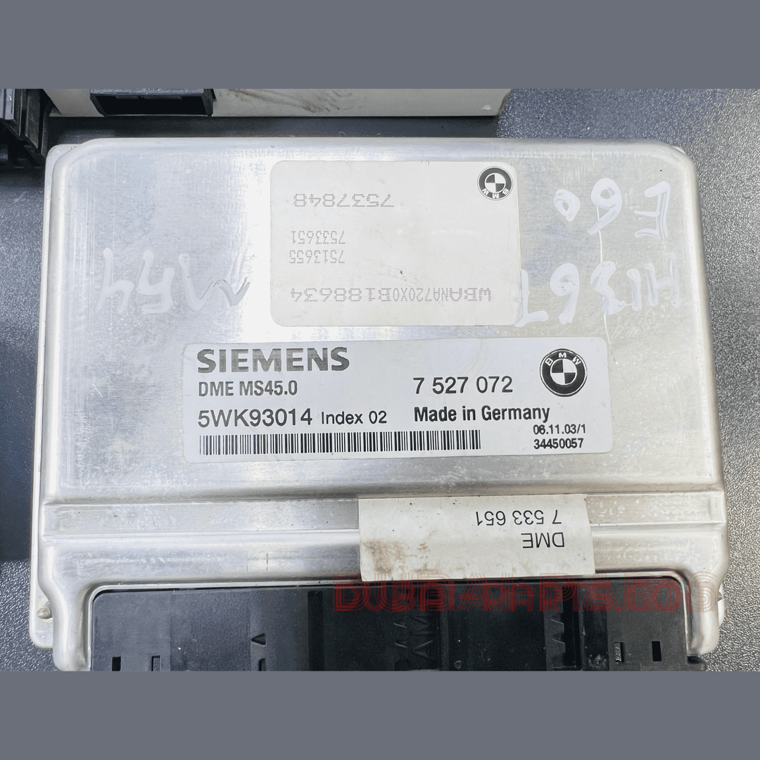 BMW 530i M54 E60 2004 ENGINE CONTROL ECU UNIT SET MS45.0 7527072