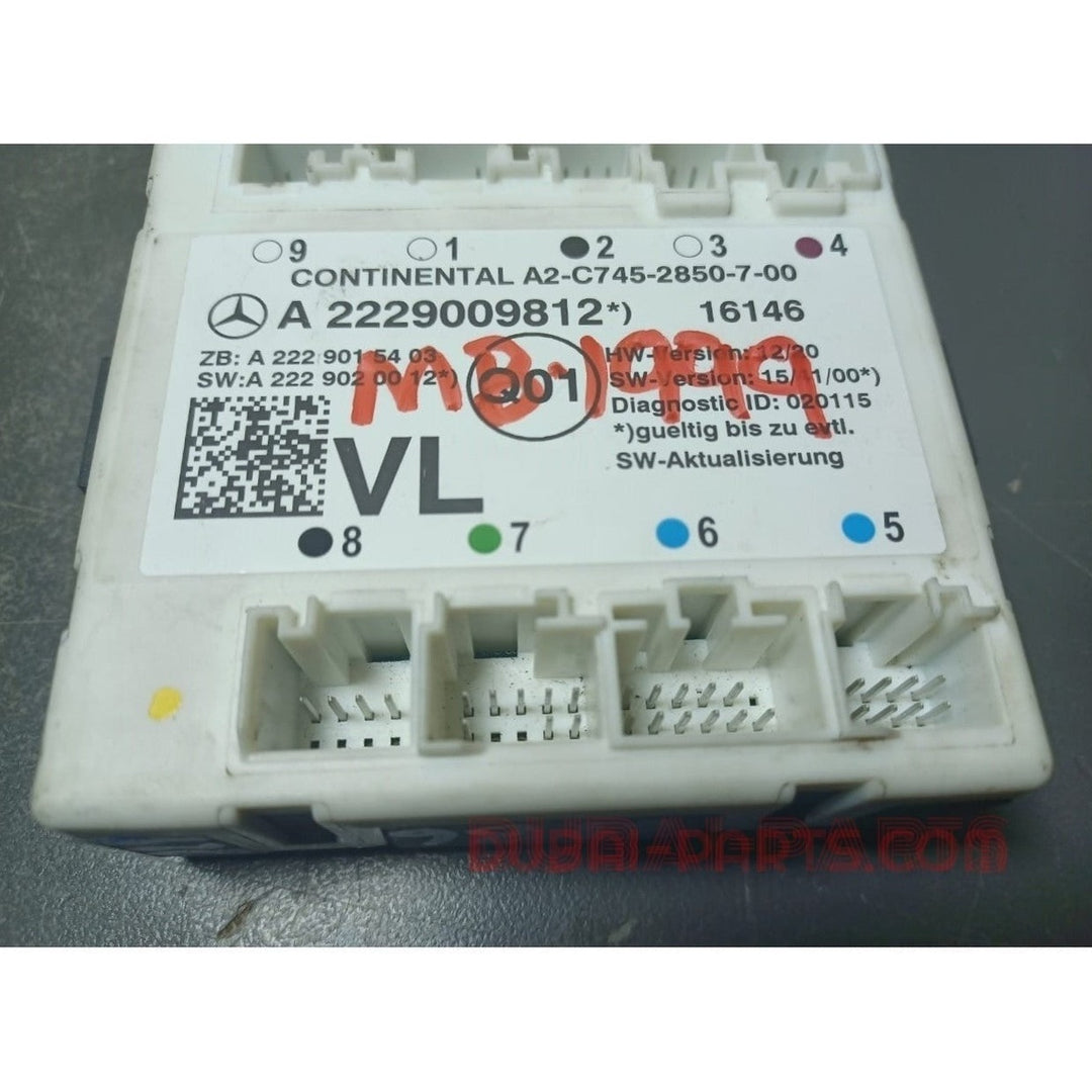 2014-2018 Mercedes-Benz W222 S-Class Front Left Side Door Control Module A222 900 98 12 OEM