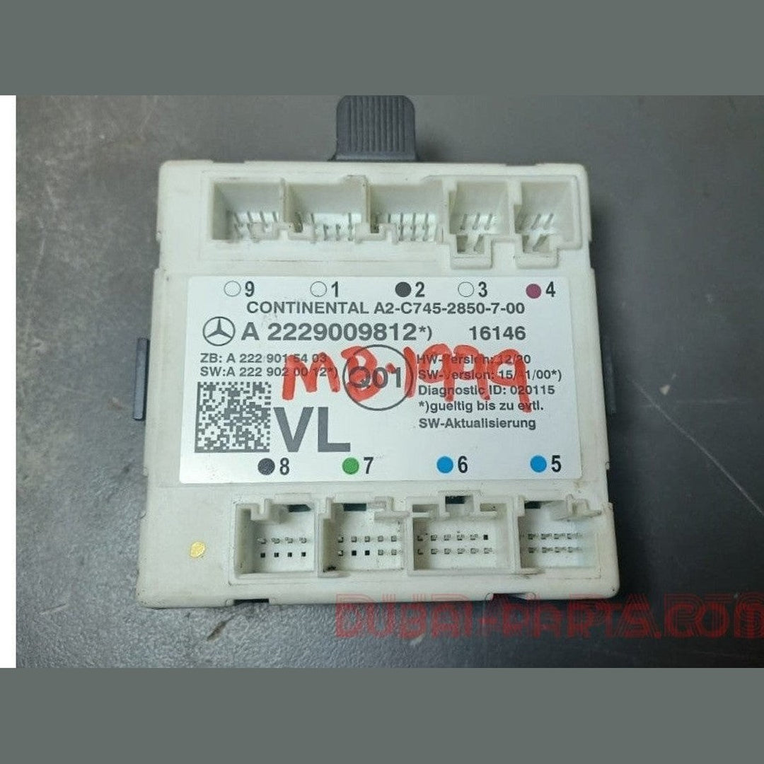 2014-2018 Mercedes-Benz W222 S-Class Front Left Side Door Control Module A222 900 98 12 OEM