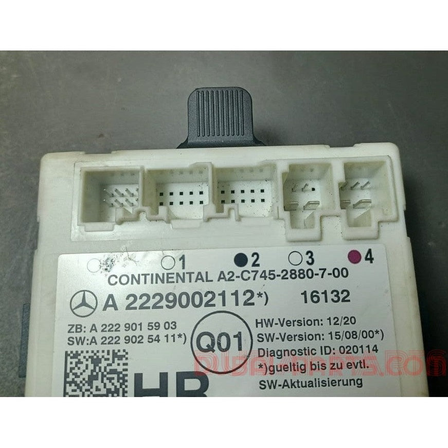 2014-2018 Mercedes-Benz W222 S-Class Rear Right Side Door Control Module A222 900 21 12 OEM