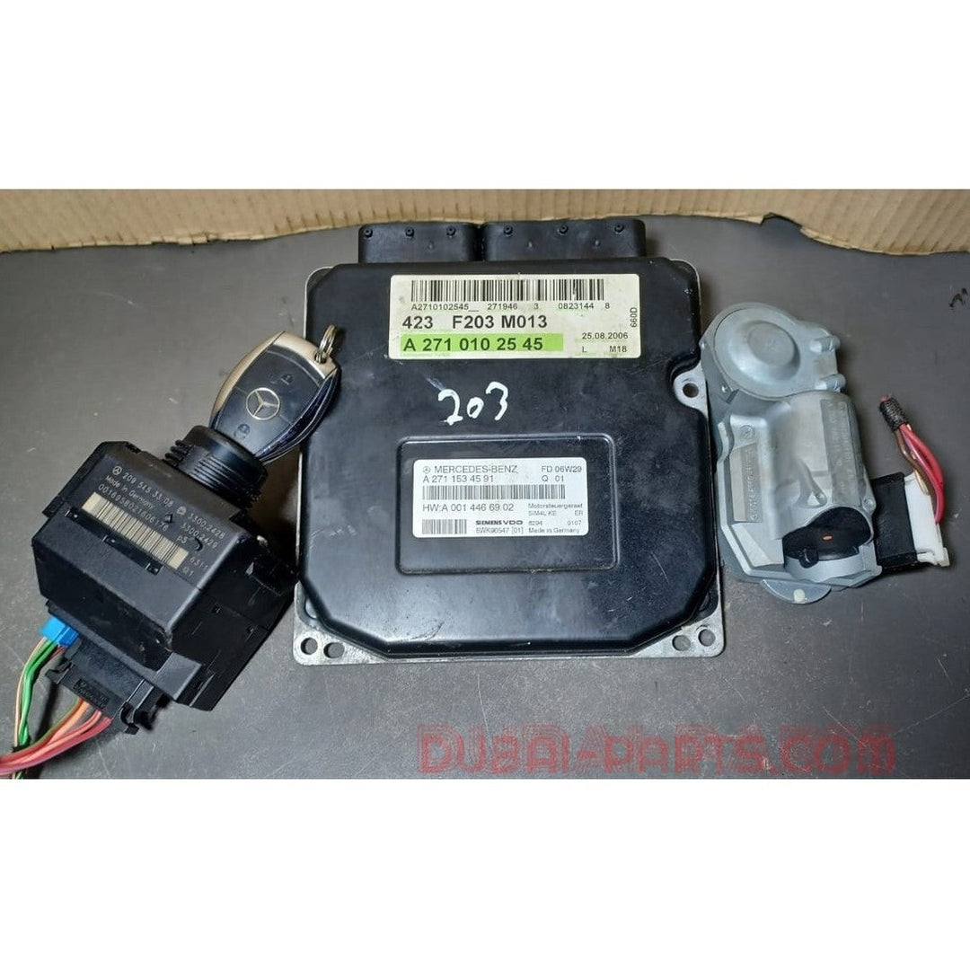 2007-2009 Mercedes-Benz W203 C-Class ECU Engine Control Computer Ignition Key Set A271 010 25 45 OEM