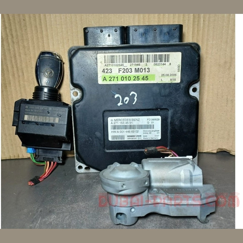 2007-2009 Mercedes-Benz W203 C-Class ECU Engine Control Computer Ignition Key Set A271 010 25 45 OEM