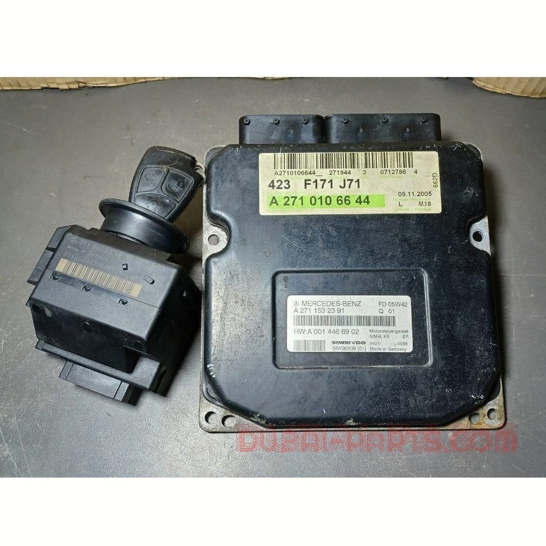 04-09 Mercedes-Benz W171 SLK ECU Engine Control Module Ignition Key Set  A271 010 66 44 OEM