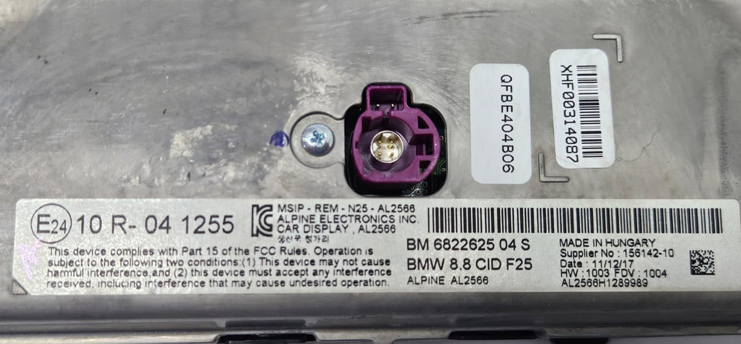 6822625-2015-2019 BMW X3 X4 F29 RHD Navigation Display Screen OEM