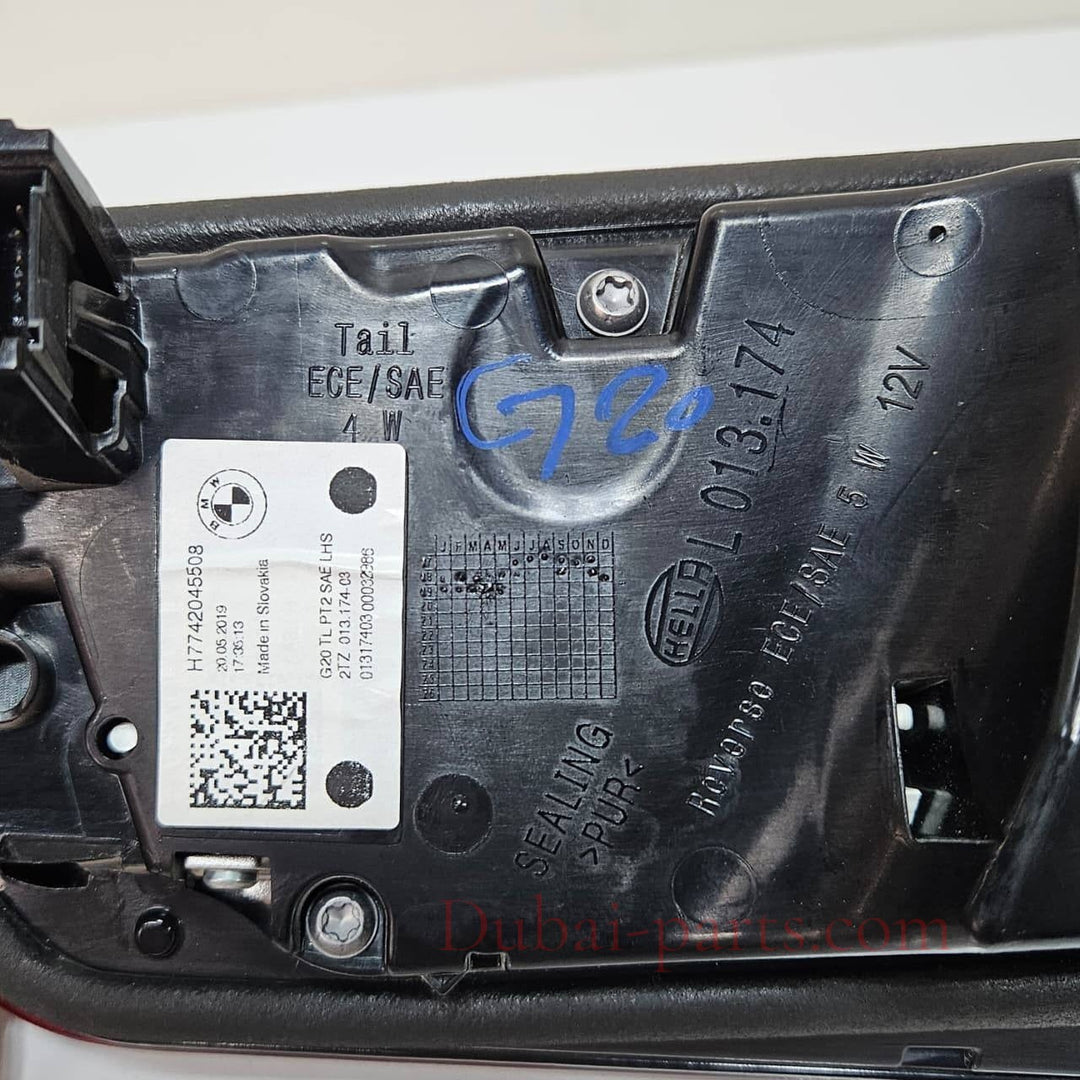 2019 BMW 3 Series G20, M3 G80, 330i, Rear Left Side Light Trunk Lid 7420455