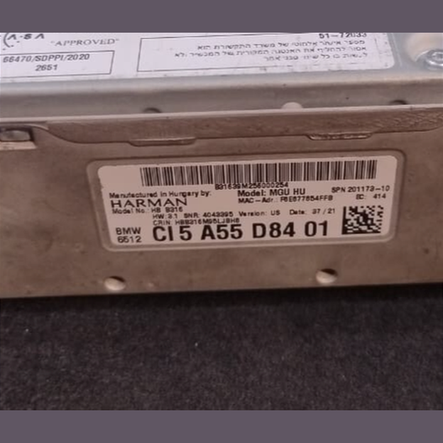 BMW 330i 430i 530i X3 X4 X5 X6 X7  GPS NAVIGATION STEREO RECEIVER -6512 5A55D84