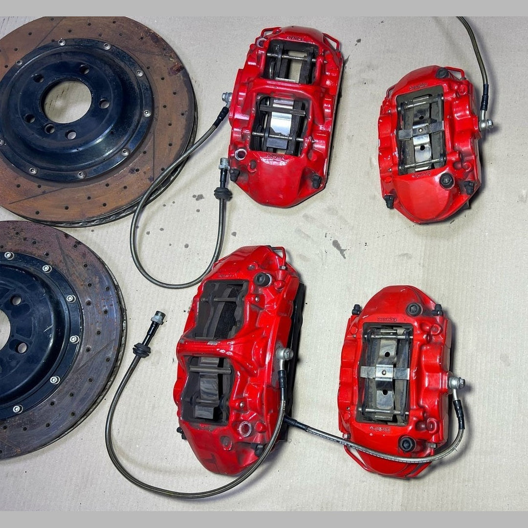 Mercedes-Benz E63 W212 E-Class Front \ Rear Brembo Red Calipers & Brake Discs