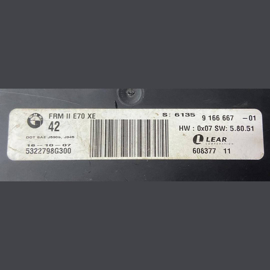 OEM BMW X5 E70 Footwell ECU Light Control Unit Module FRM II Lear 9166667