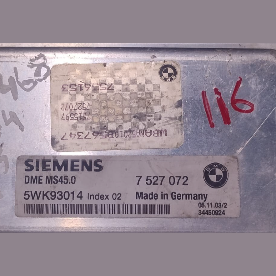 BMW 5 SERIES 530i E60 / E61 SEDAN x3 ENGINE CONTROL ONLY ECU MODULE ECM 7527072