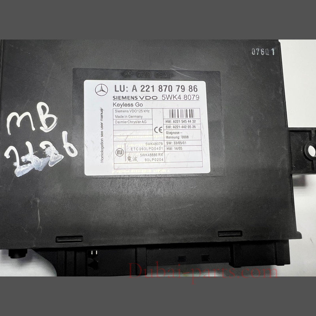 2007-2010 Mercedes-Benz W221 S-Class S550 Keyless Go Control Module A221 8707986