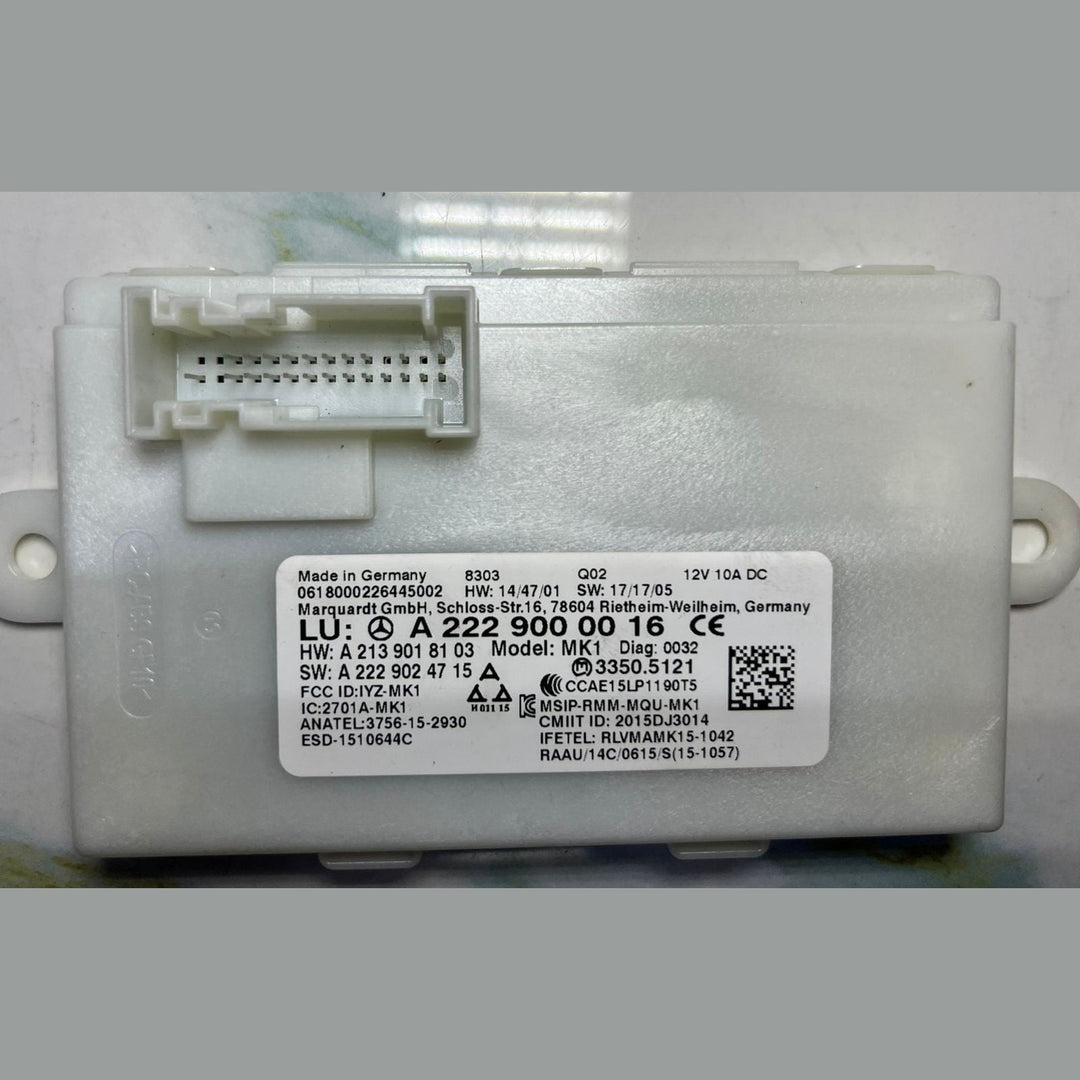 14-20 Mercedes-Benz W222 S-Class Keyless Entry Control Unit A222 9000016 OEM