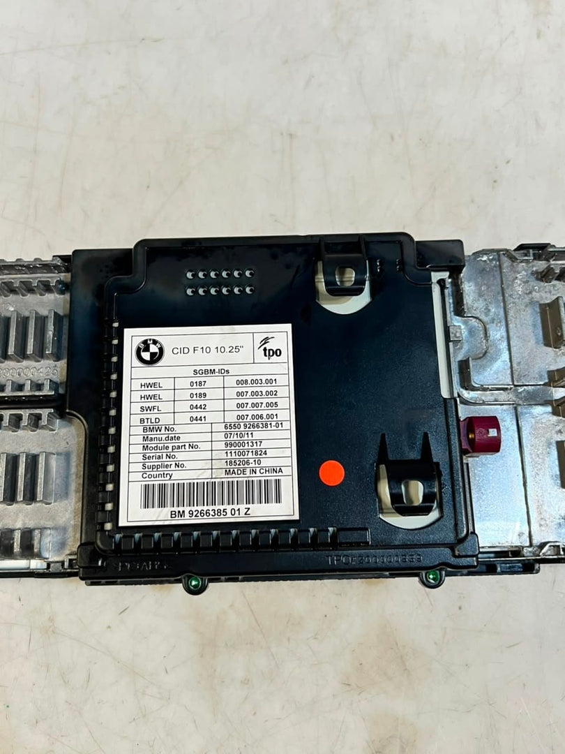 BMW 5 Series F10 F11 528i CID 10.25" Information Display Screen 926638501Z OEM