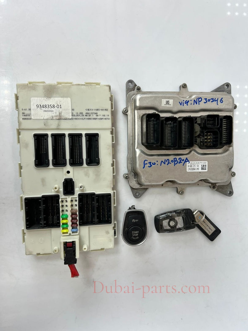 2013-2017 BMW F30 N20B20A Engine Control Module DME SET +FEM+1KEY 8626171 OEM