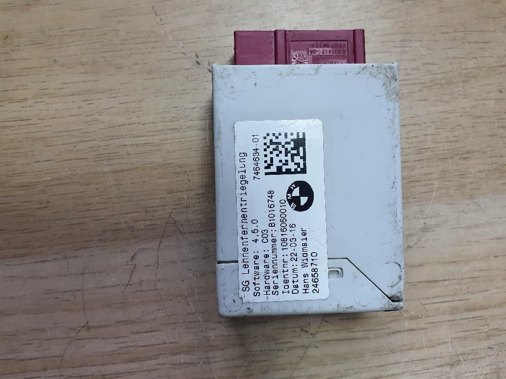 BMW Remote Backrest Release Control Module 7464634 F45 2 Series, F46, and F48 X1