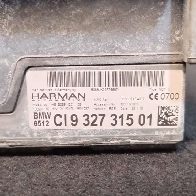 BMW F30/F32/F10/F01 NBT PRO NAVIGATION HEAD UNIT  HARMAN KARDON - 9327315