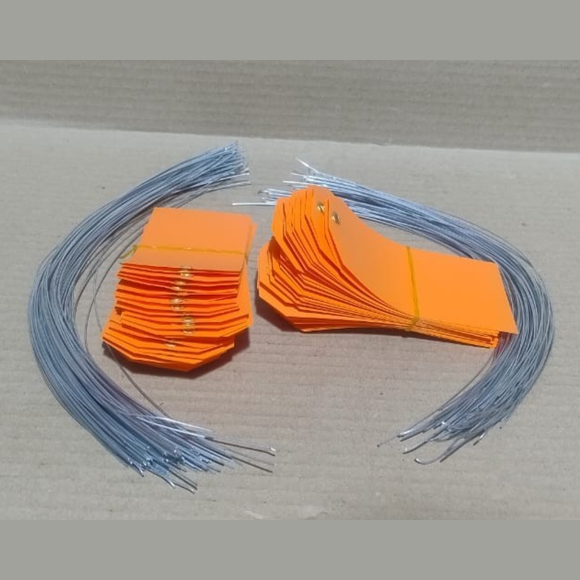 ACRYLIC TAG WITH METAL EYELET – THIN PLASTIC LABEL - IND/CRAFT ID TAG ORANGE