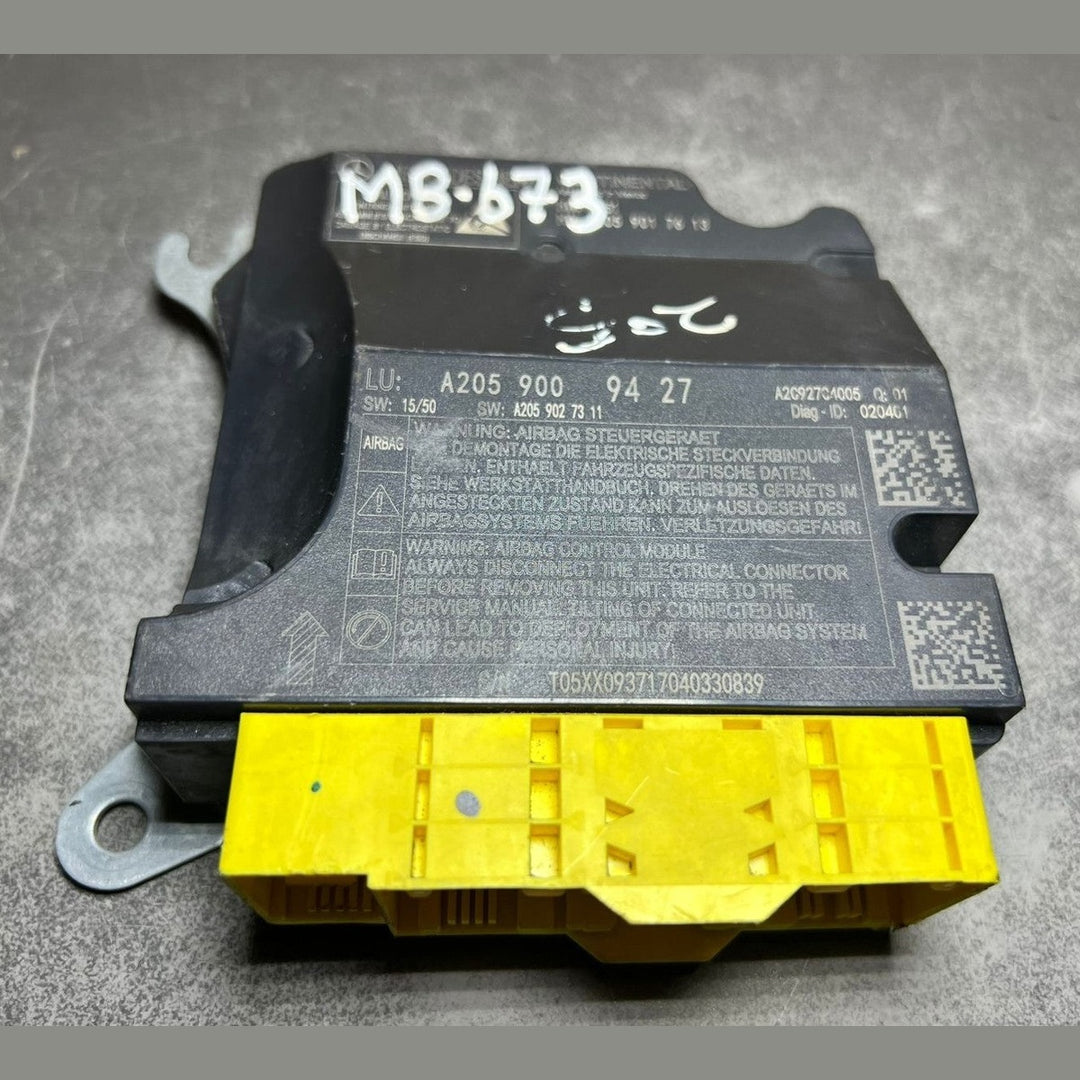 14-18 Mercedes W205 C-Class SRS Safety Restraint Control Module A205 9009427 OEM