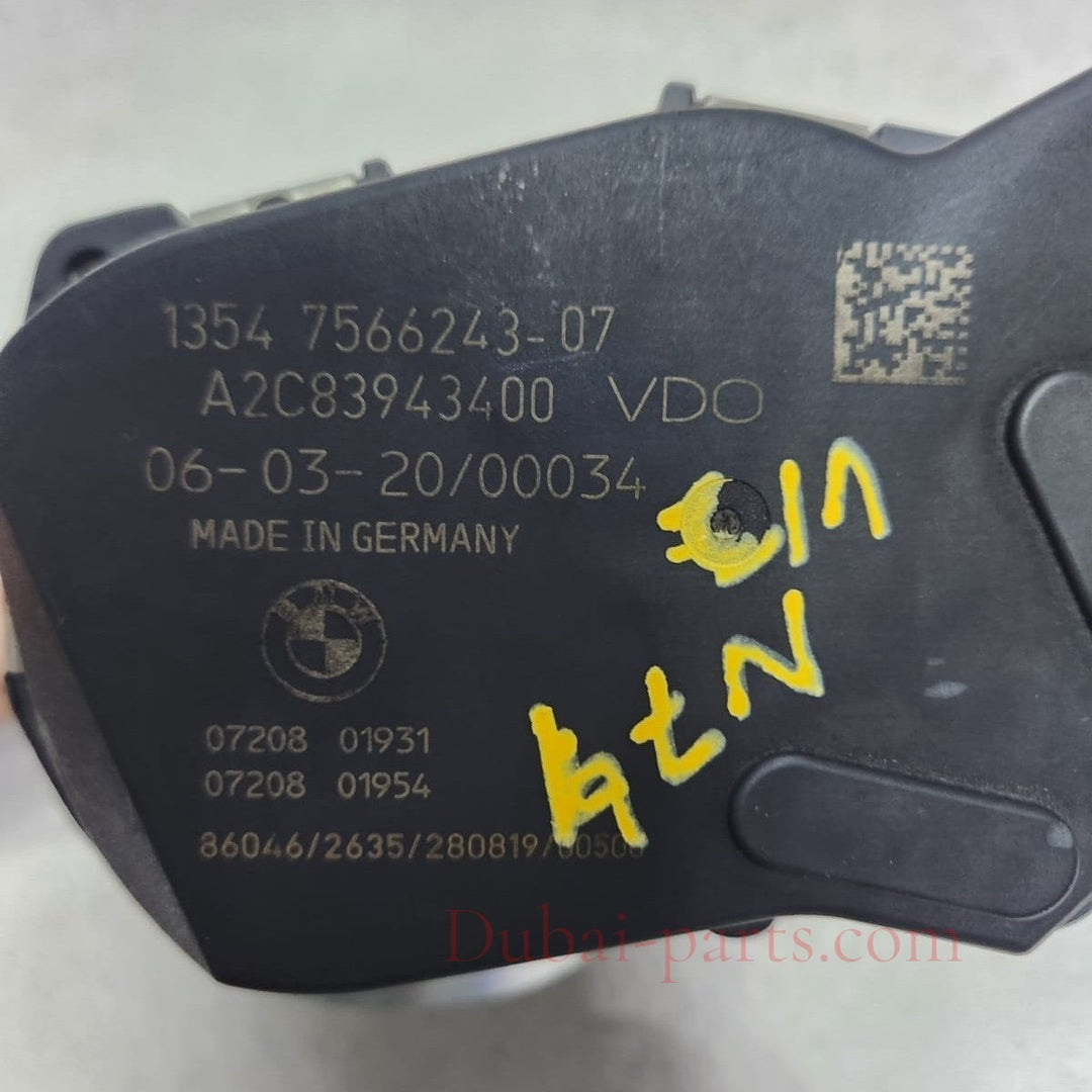 BMW Throttle Body 7566243 7 Series F01 F02 F03 N74 V12 engine