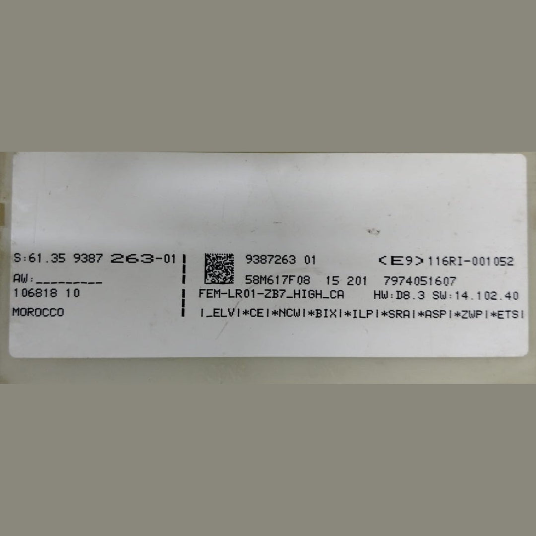 OEM BMW F22 F83 F33 M3 M4 Front Body Control Electric Module FEM 9387263
