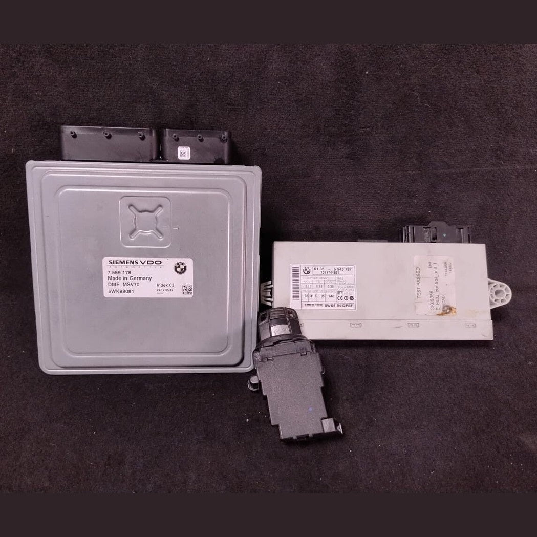 BMW 3 E90 E91, 5 E60 E61 ENGINE CONTROL MODULE UNIT ECU SET +KEY + CASE- 7559176