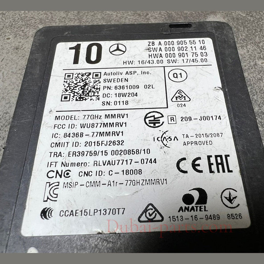 14–20 Mercedes W222 Blind Spot Radar Distance Sensor Module A000 90555510 OEM