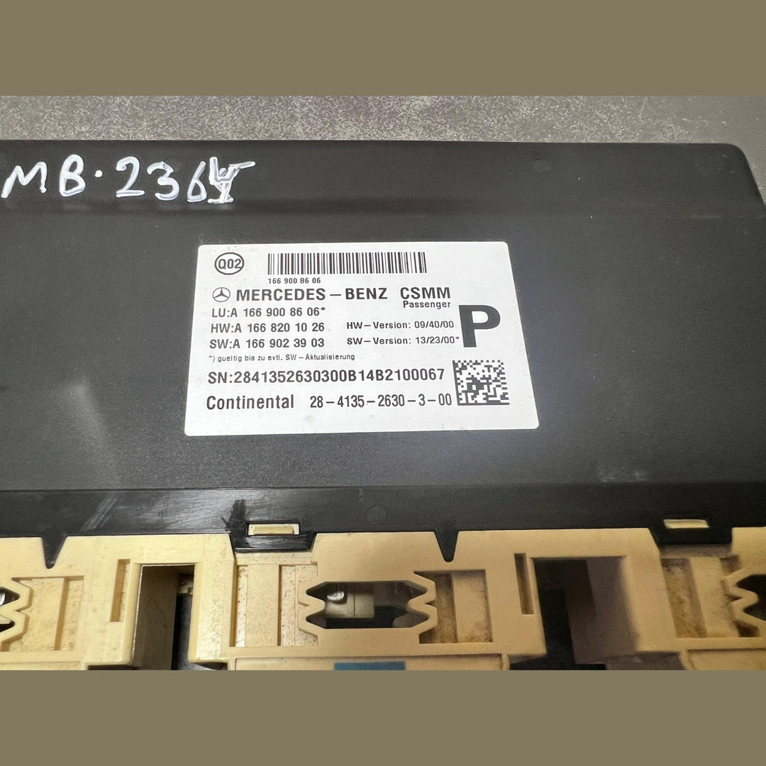 14-17 Mercedes-Benz W166 GLE 63 Passenger Seat Control Module A166 9008606 OEM