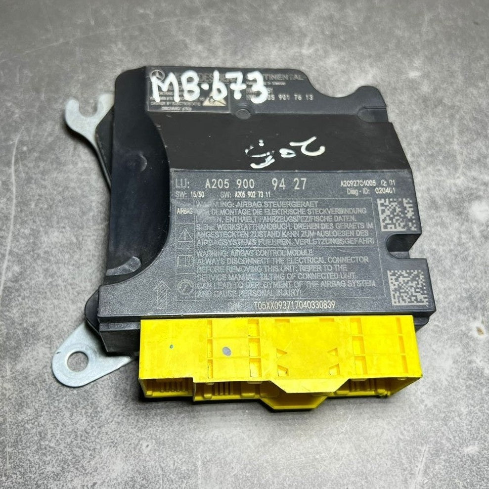 14-18 Mercedes W205 C-Class SRS Safety Restraint Control Module A205 9009427 OEM