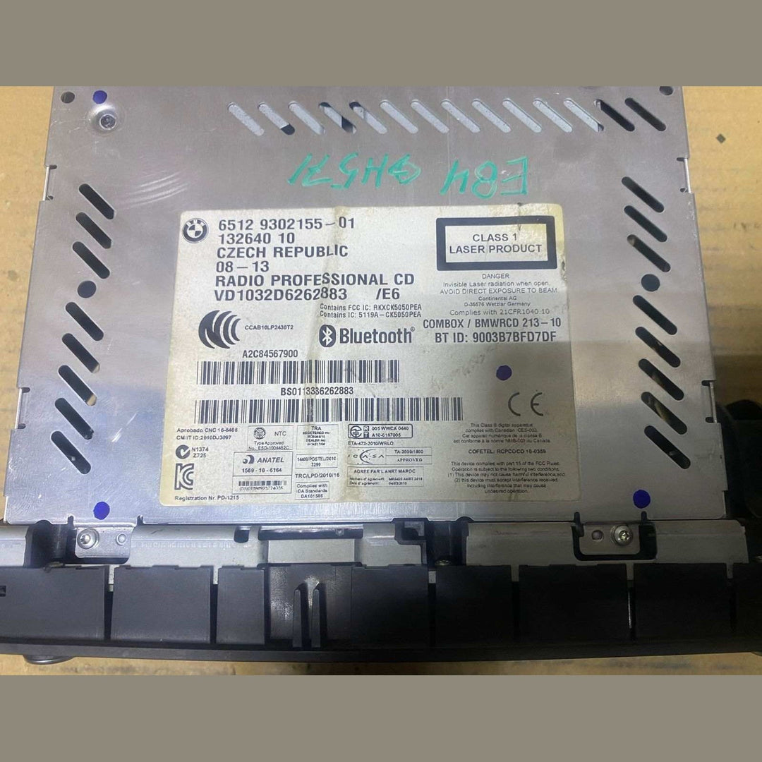 2009-2013 BMW Z4 Radio Professional CD Player 9302155 Z4 E89 1 Series E82 E88