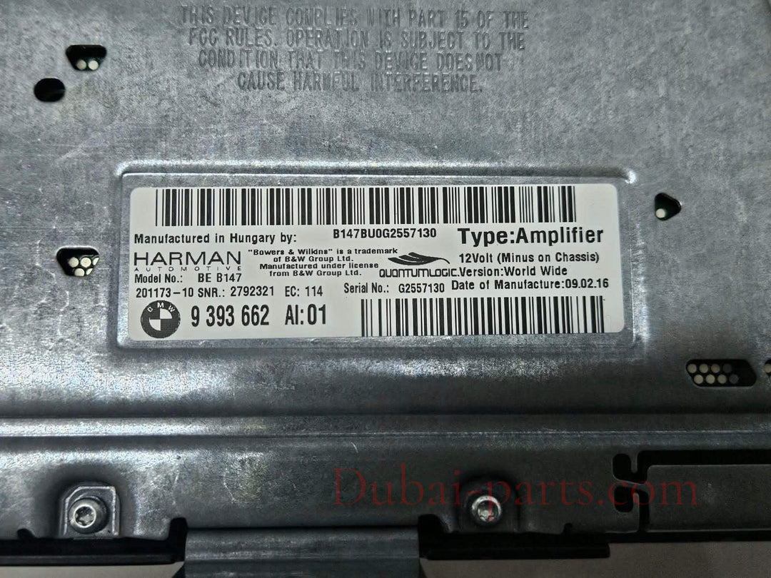 9393662-2016 BMW 740i G12 Bowers & Wilkins Sound System Amplifier OEM