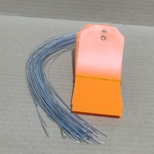 ACRYLIC TAG WITH METAL EYELET – THIN PLASTIC LABEL - IND/CRAFT ID TAG ORANGE