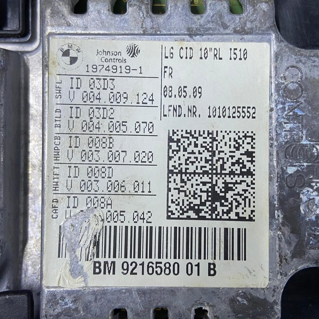 OEM BMW 7 SERIES F01 CENTRAL INFORMATION DISPLAY SCREEN 9216580 CID 10.25''