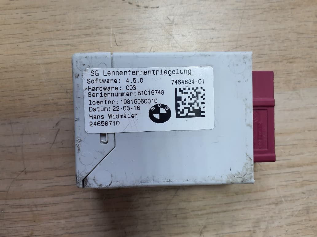 BMW Remote Backrest Release Control Module 7464634 F45 2 Series, F46, and F48 X1