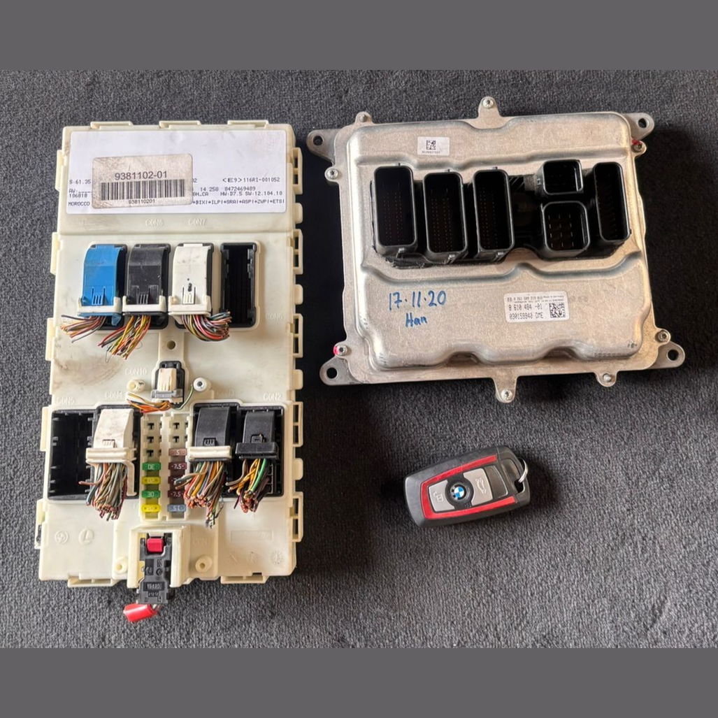 BMW 1 F20 PRE LCI 118i  N13B16A  ENGINE CONTROL UNIT ECU KEY LOCK SET - 8610484