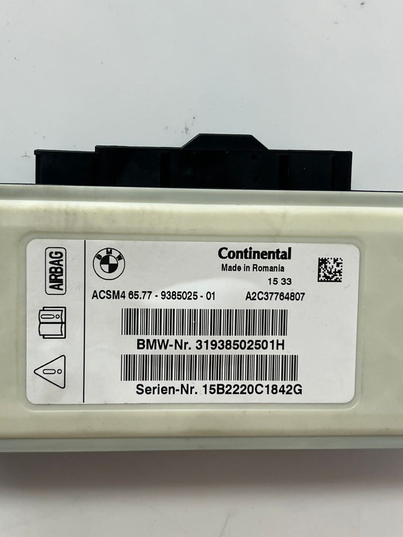 2015 BMW X3 F25 SRS Control Module OEM 9385025 Resettable Safety Restraint Unit