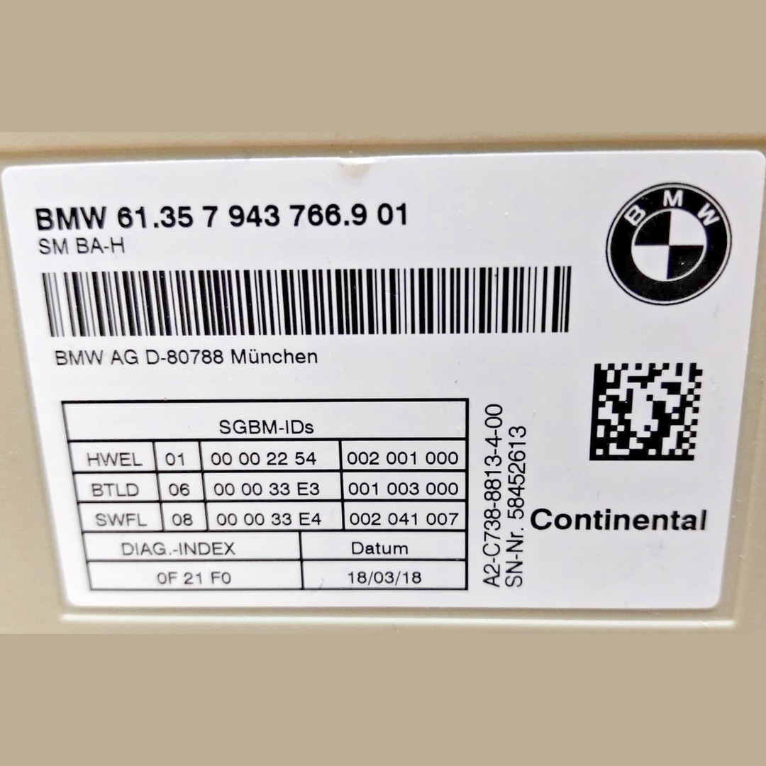 2018-2019 BMW 530E G30 - Front SEAT Control Module 7943766