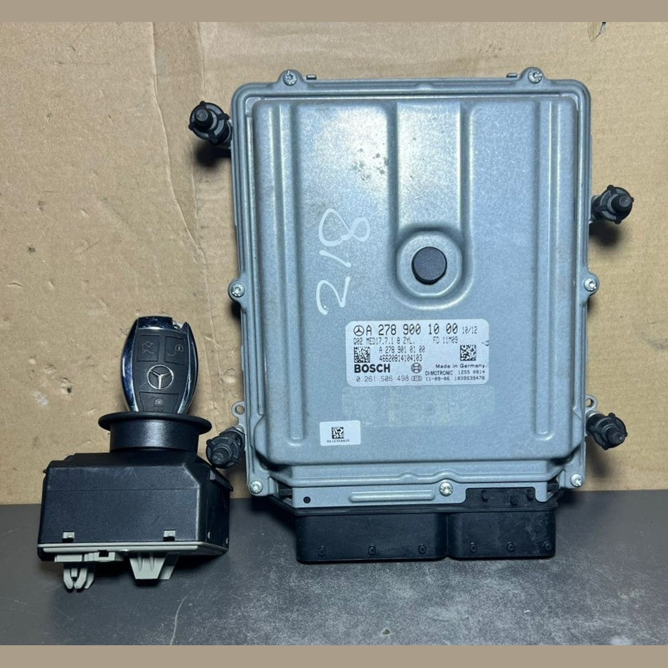 Mercedes W218 ECU Engine Control Module Ignition Key Switch Set A278 9001000 OEM