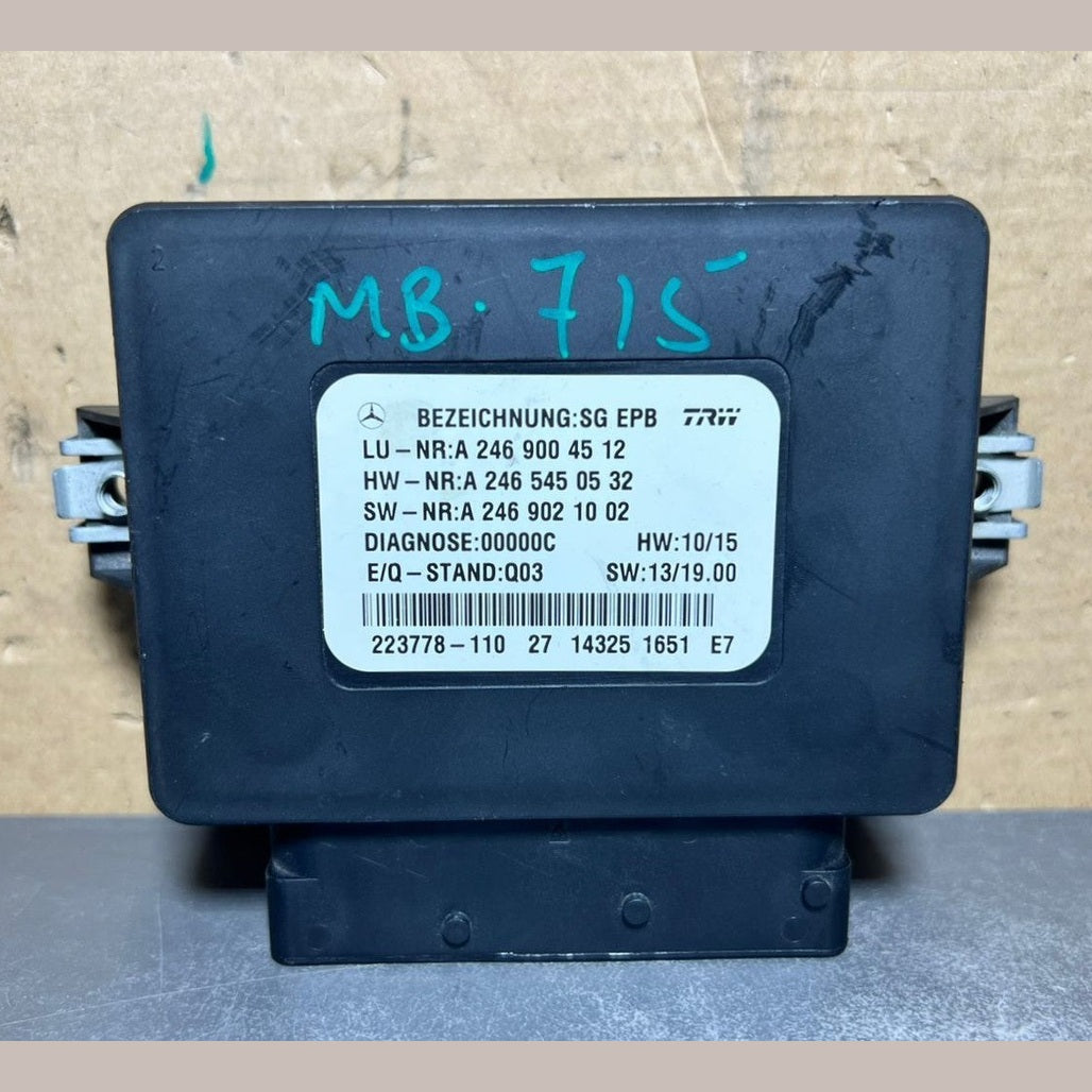 14-19 Mercedes-Benz CLA250 Parking Brake Control Module Unit A246 9004512 Oem