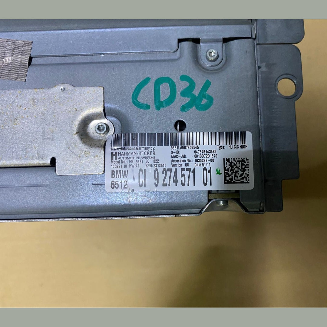 2011-16 CIC Radio CD Navigation Head Unit 9274571 3 5 7 Series F10 and X5