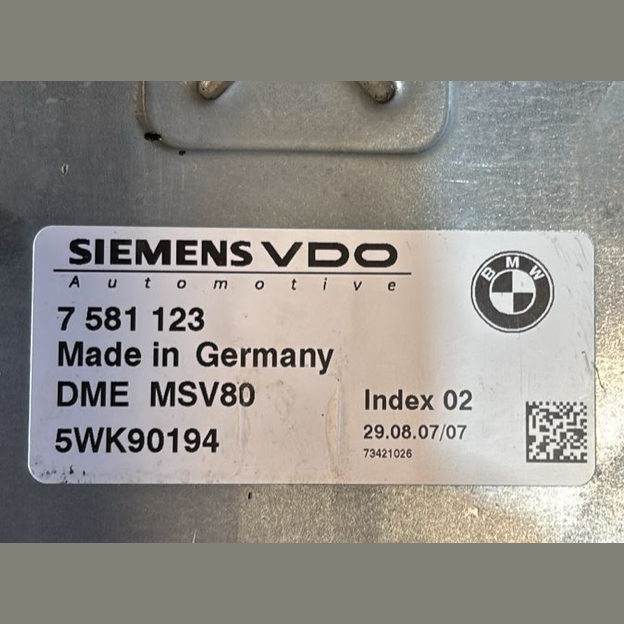 BMW E90 328I 530I X5 Z4 N52 MSV80 08-10  ECU ENGINE CONTROL MODULE UNIT 7581123