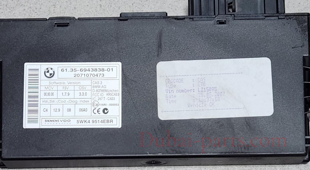 2007-2008 BMW X5 E70 DIESEL 3.0D M57 Engine Control Unit 7806976 X5 E70