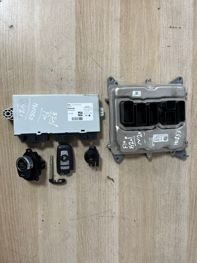 BMW F10 520I  X3 N20 ENGINE CONTROL UNIT DME ECU SET +CAS4 CA+ KEY - 7635714