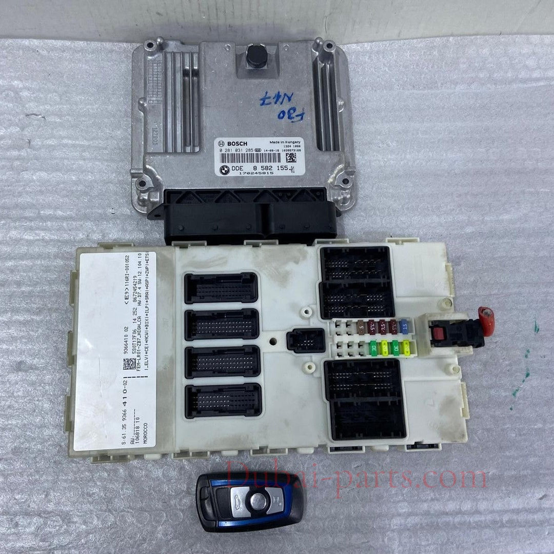 OEM BMW 320d F30 N47 ENGINE CONTROL UNIT ECU SET DDE 8582155 BOSCH