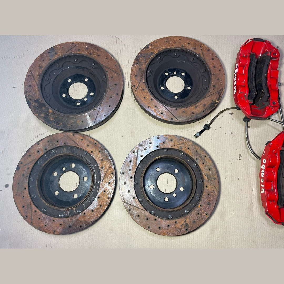 Mercedes-Benz E63 W212 E-Class Front \ Rear Brembo Red Calipers & Brake Discs