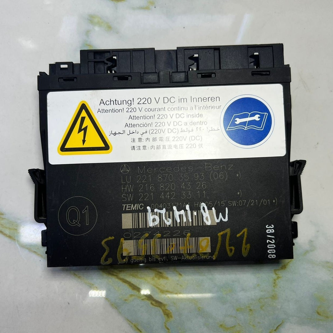 2007-2013 Mercedes-Benz S-Class W221 S550 Seat Control Module A221 8703593 OEM